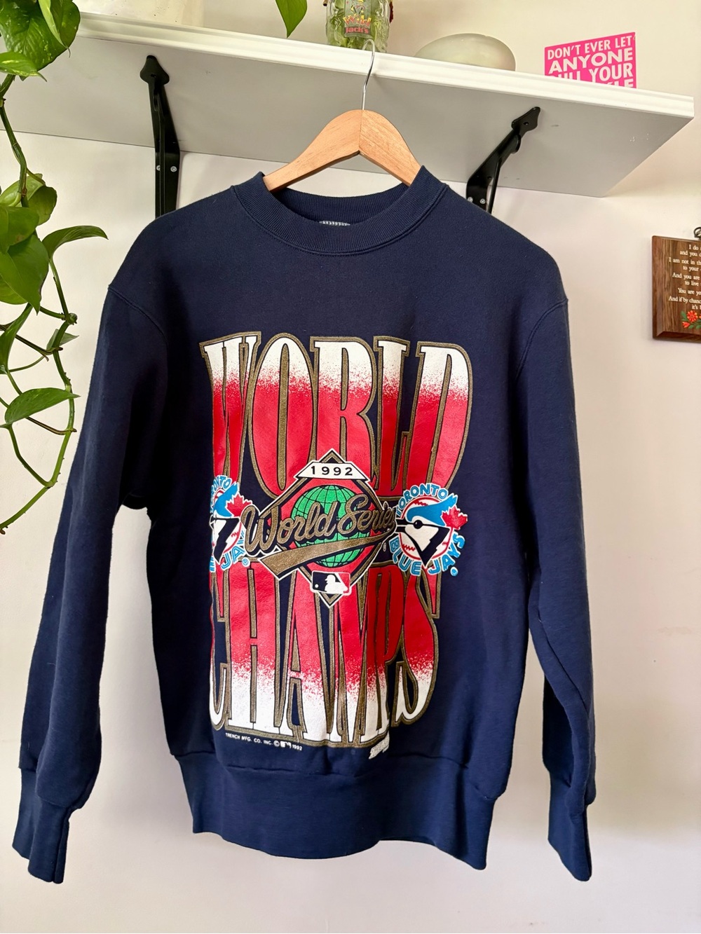 Navy 'World Champs' Graphic Crewneck Sweater